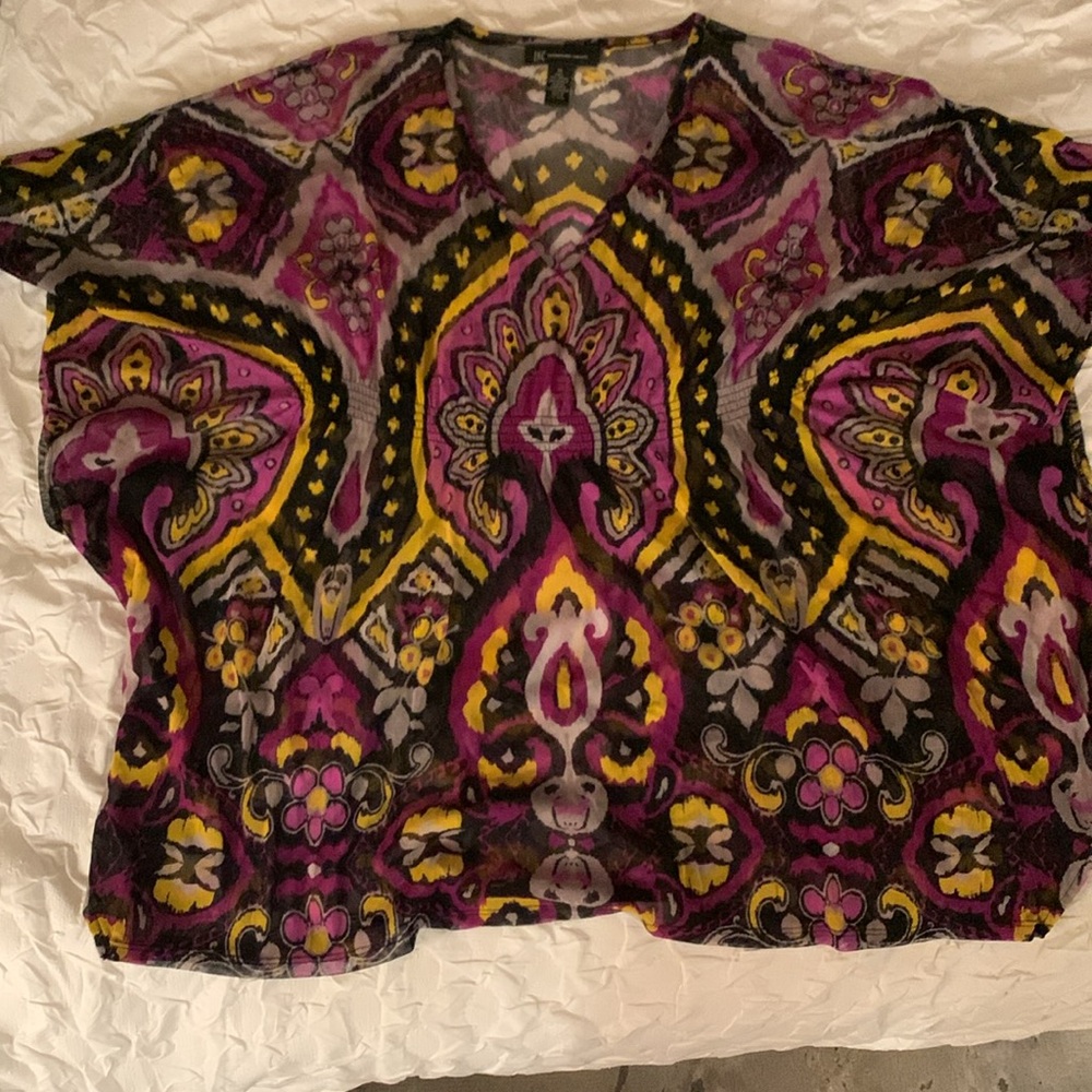 INC Printed Mesh Tunic Top - Picture 5 of 6